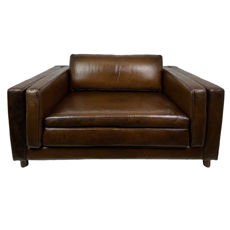 Luiz Cognac Leather Oversized Armchair