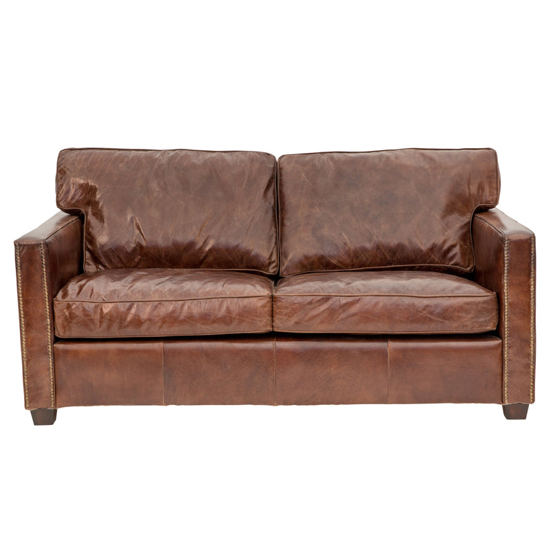 Cadogan Vintage Leather 2 Seater Sofa-Dovetailed &amp; Doublestitched