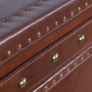 Callahan Vintage Leather Bar Cart-Dovetailed &amp; Doublestitched