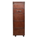 Callahan Vintage Leather Bar Cart-Dovetailed &amp; Doublestitched