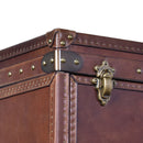 Callahan Vintage Leather Bar Cart-Dovetailed &amp; Doublestitched