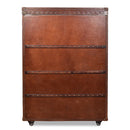 Callahan Vintage Leather Bar Cart-Dovetailed &amp; Doublestitched