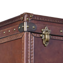 Callahan Vintage Leather Bar Cart-Dovetailed &amp; Doublestitched