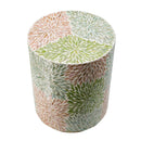 Capiz Round Multi Colour Stool-Dovetailed &amp; Doublestitched