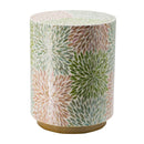 Capiz Round Multi Colour Stool-Dovetailed &amp; Doublestitched