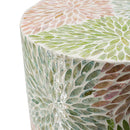 Capiz Round Multi Colour Stool-Dovetailed &amp; Doublestitched