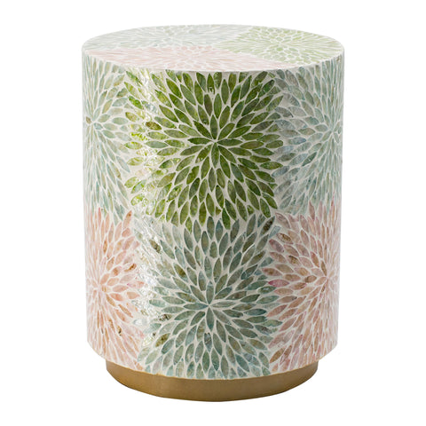 Capiz Round Multi Colour Stool