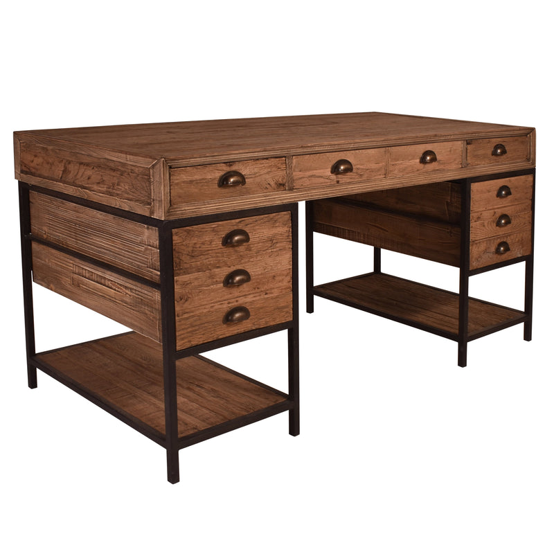 Captain's Farmhouse Timber Desk-Dovetailed &amp; Doublestitched