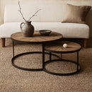 Captain's Large Round Coffee Table-Dovetailed &amp; Doublestitched