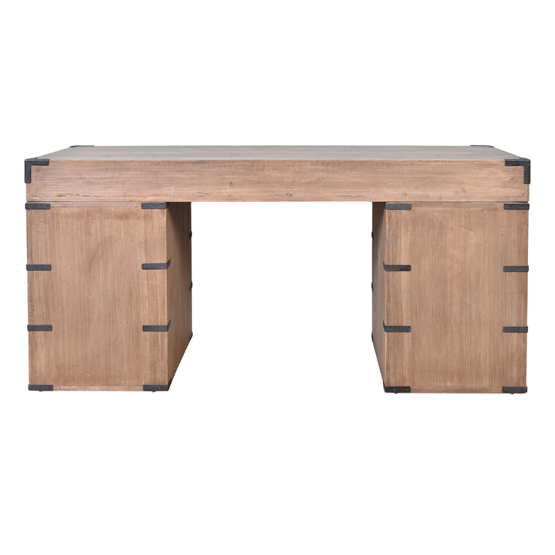 Captain's Old Elm Desk-Dovetailed &amp; Doublestitched