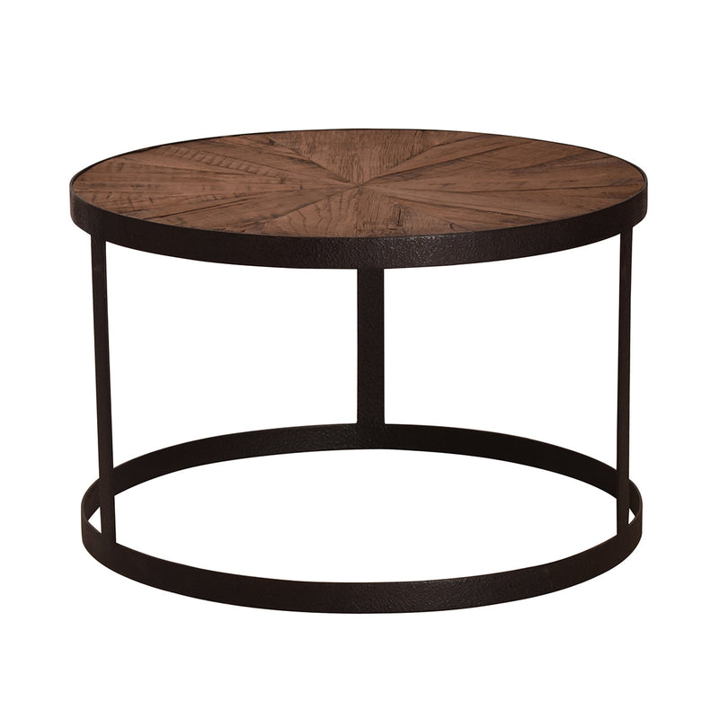 Captain's Small Round Coffee Table-Dovetailed &amp; Doublestitched