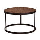 Captain's Small Round Coffee Table-Dovetailed &amp; Doublestitched