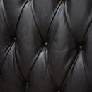 Cardiff Black Leather Chesterfield Bedhead-Dovetailed &amp; Doublestitched