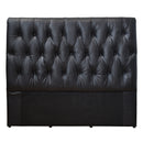 Cardiff Black Leather Chesterfield Bedhead-Dovetailed &amp; Doublestitched