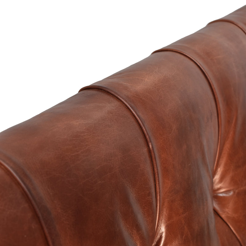 Cardiff Vintage Leather Chesterfield Bedhead-Dovetailed &amp; Doublestitched