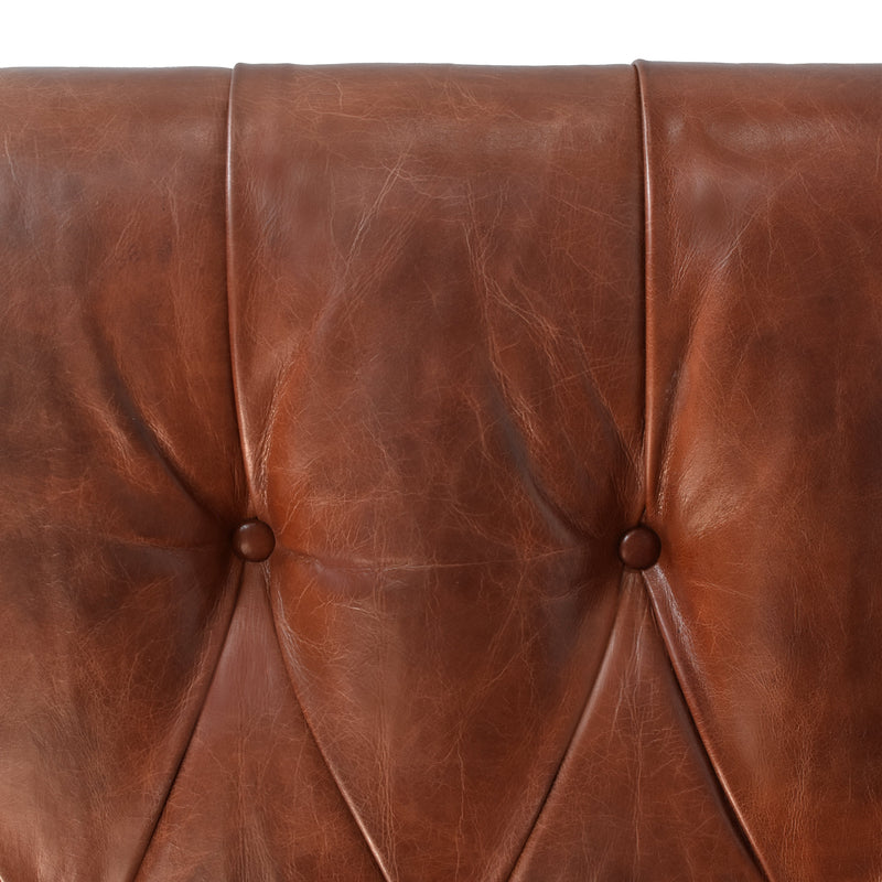 Cardiff Vintage Leather Chesterfield Bedhead-Dovetailed &amp; Doublestitched