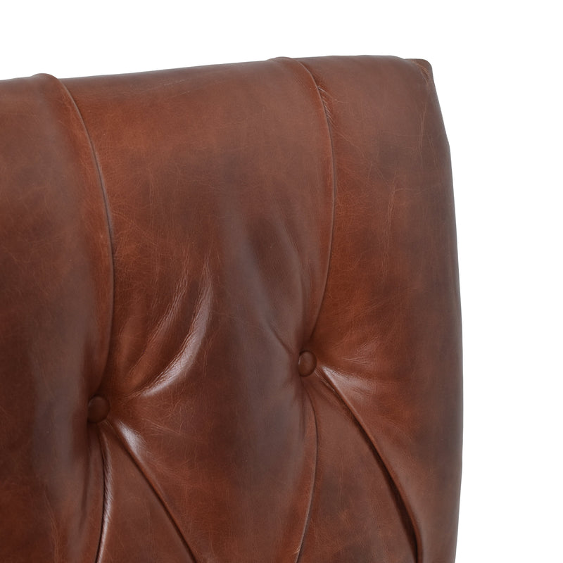 Cardiff Vintage Leather Chesterfield Bedhead-Dovetailed &amp; Doublestitched