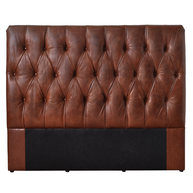 Cardiff Vintage Leather Chesterfield Bedhead-Dovetailed &amp; Doublestitched