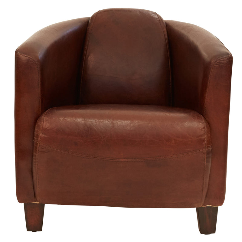 Carlton Vintage Leather Tub Chair-Dovetailed &amp; Doublestitched