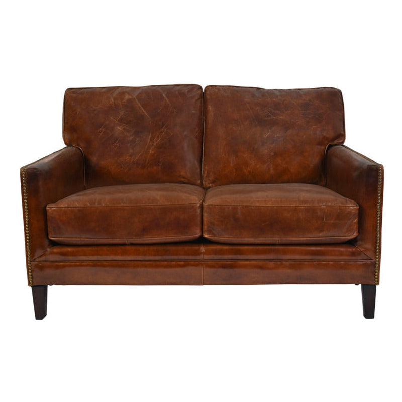 Carre Vintage Leather 2 Seater Sofa-Dovetailed &amp; Doublestitched