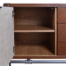 Carter Vintage Leather Buffet-Dovetailed &amp; Doublestitched