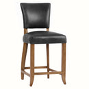 Cartier Black Leather Counter Stool in Briarsmoke-Dovetailed &amp; Doublestitched