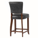 Cartier Black Leather Counter Stool in Maron-Dovetailed &amp; Doublestitched