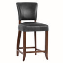 Cartier Black Leather Counter Stool in Maron-Dovetailed &amp; Doublestitched