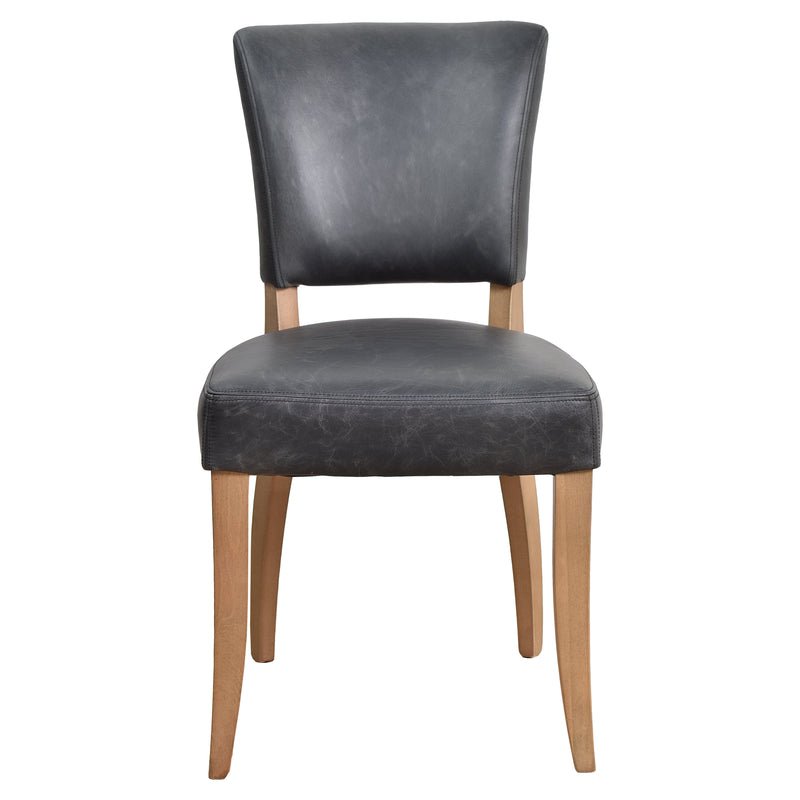 Cartier Black Leather Dining Chair Briarsmoke-Dovetailed &amp; Doublestitched