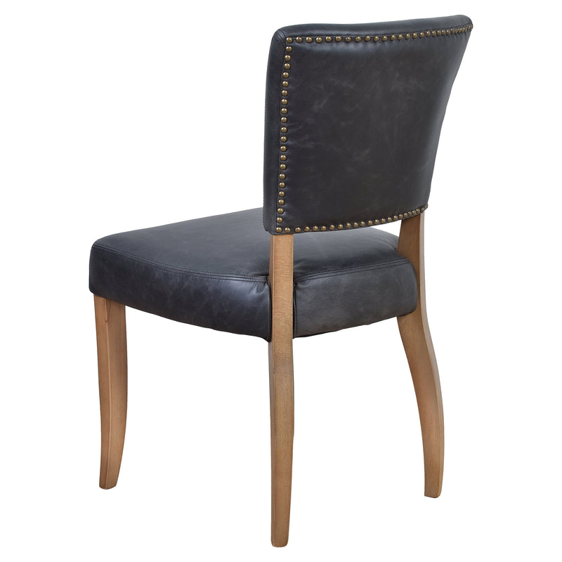 Cartier Black Leather Dining Chair in Briarsmoke-Dovetailed &amp; Doublestitched