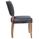 Cartier Black Leather Dining Chair in Briarsmoke-Dovetailed &amp; Doublestitched