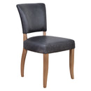 Cartier Black Leather Dining Chair in Briarsmoke-Dovetailed &amp; Doublestitched