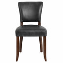 Cartier Black Leather Dining Chair in Maron-Dovetailed &amp; Doublestitched