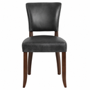 Cartier Black Leather Dining Chair in Maron-Dovetailed &amp; Doublestitched