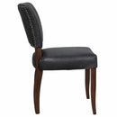Cartier Black Leather Dining Chair in Maron-Dovetailed &amp; Doublestitched