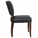 Cartier Black Leather Dining Chair in Maron-Dovetailed &amp; Doublestitched