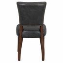 Cartier Black Leather Dining Chair in Maron-Dovetailed &amp; Doublestitched
