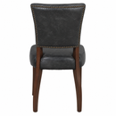 Cartier Black Leather Dining Chair in Maron-Dovetailed &amp; Doublestitched