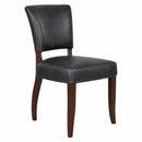 Cartier Black Leather Dining Chair in Maron-Dovetailed &amp; Doublestitched