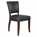 Cartier Black Leather Dining Chair in Maron-Dovetailed &amp; Doublestitched