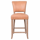 Cartier Caramel Leather Counter Stool in White Wash-Dovetailed &amp; Doublestitched