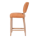 Cartier Caramel Leather Counter Stool in White Wash-Dovetailed &amp; Doublestitched