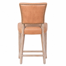 Cartier Caramel Leather Counter Stool in White Wash-Dovetailed &amp; Doublestitched