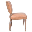 Cartier Caramel Leather Dining Chair in White Wash-Dovetailed &amp; Doublestitched