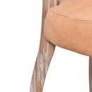 Cartier Caramel Leather Dining Chair in White Wash-Dovetailed &amp; Doublestitched