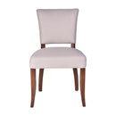Cartier Chair In Cream Linen Maron Leg-Dovetailed &amp; Doublestitched