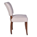 Cartier Chair In Cream Linen Maron Leg-Dovetailed &amp; Doublestitched