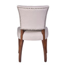 Cartier Chair In Cream Linen Maron Leg-Dovetailed &amp; Doublestitched