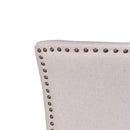 Cartier Chair In Cream Linen Maron Leg-Dovetailed &amp; Doublestitched