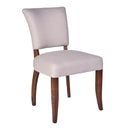 Cartier Chair In Cream Linen Maron Leg-Dovetailed &amp; Doublestitched